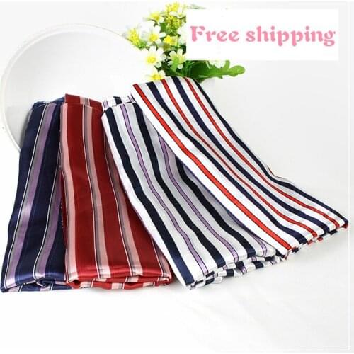 150cm satin fabric printing retro British style striped satin cloth clothing bag lining fabric scarves scarf diy cloth