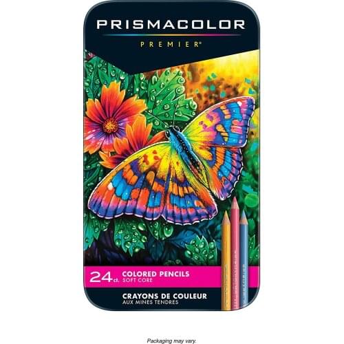 24Colors | Prismacolor Premier Soft Core Oily Color Pencil Tin Box | Art Supplies | Drawing |Sketching | Coloring Colored Pencil