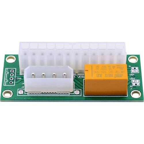 24Pin to Molex 4Pin SATA Sync Starter Dual Power Synchronous Connector Add2PSU Dual Power Supply Adapter