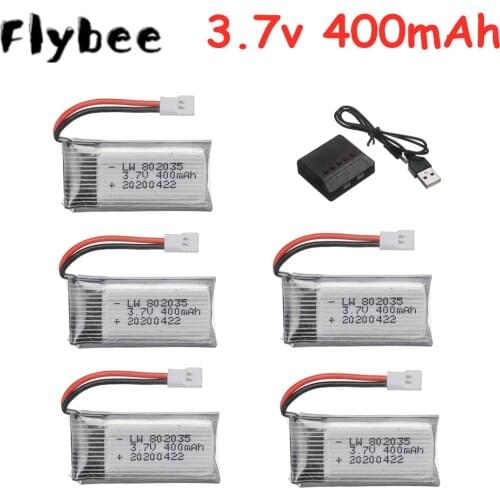 3.7V 400mAh Lipo Battery For X4 H107 H31 KY101 E33C U816A V252 H6C RC Quadcopter Spare Parts 3.7v Drone Battery With Charger Set
