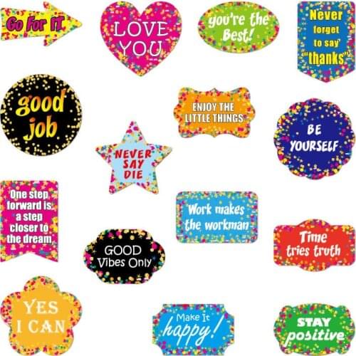 30PCS Inspirational Stickers Class Back to School Reward Motivational Vinyl Sticker for Student to DIY Stationery Notebook Decal
