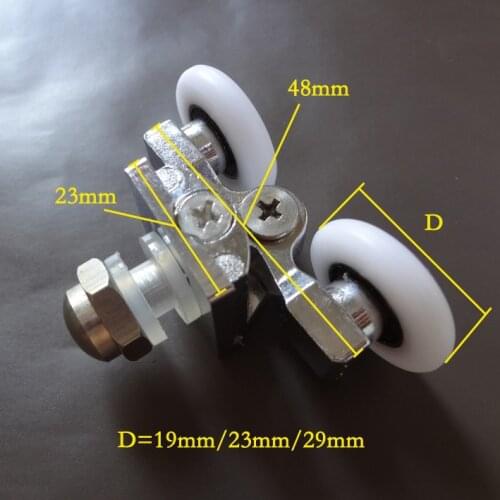 4pcs/set Shower room pulley accessories, sliding door hanging pulley, bathroom bounce rollers diameter 19mm/23mm/25mm