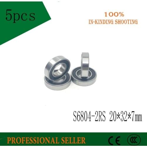 5pcs S6804-2RS S6804RS SB6804RS stainless steel 440C deep groove ball bearing S6804 2RS 20x32x7mm for bike part