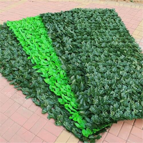 50*100cm Artificial Leaf Fence Net Artificial Rattan Privacy Fence Topiary Hedge Plant UV Protection Courtyard Garden Decoration