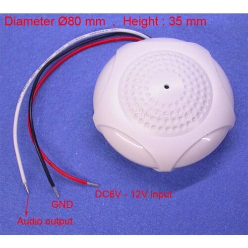 Sound monitor Dome Style MIC microphone with pre-amplifier for CCTV IP camera Volume output Adjustable