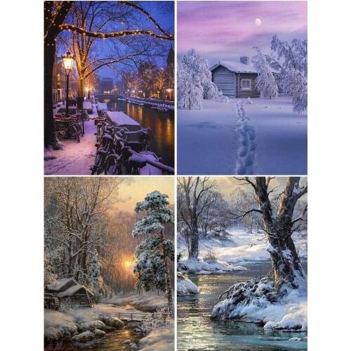 Diamond Embroidery Landscape 5D DIY Diamond Painting Snow scene Patterns Cross Stitch Mosaic Rhinestone Picture Home decor