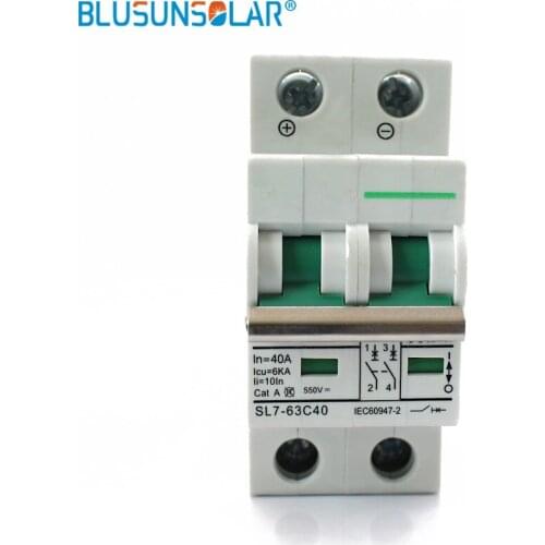 BULSUNSOLAR10pec 2 Pole 25a 32a 40a 50a 63a DC550V MCB DC Circuit Breaker Solar energy photovoltaic (pv) solar dc switch