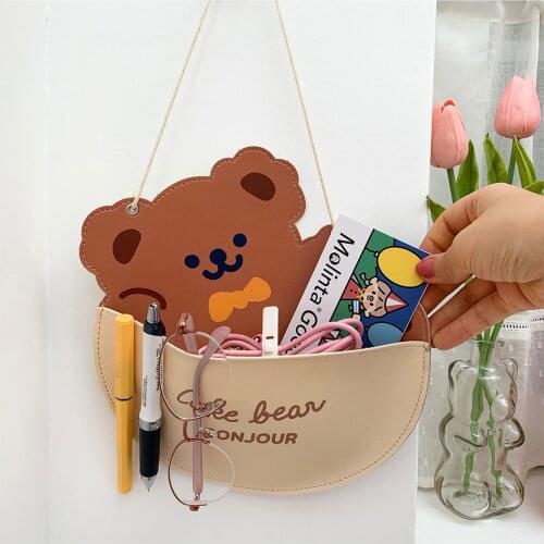 Bentoy Cute Bear Wall hanging Storage Bag Milkjoy Korea Fashion Cat Rabbit Super Cute Carton Coin Purse Home Decoration Bags