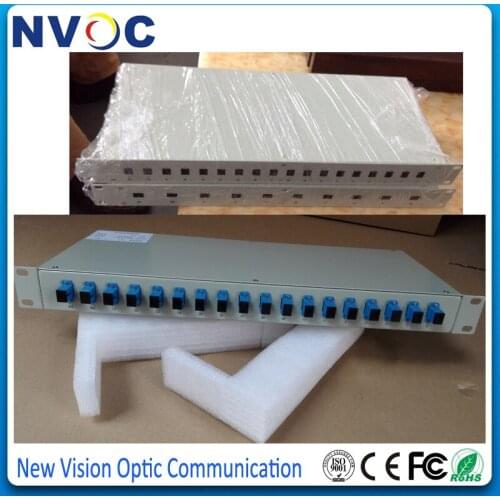 Free Shipping 19'' 1U Rack Mount Optical PLC Splitter 2*8 Empty Black Rack,19inch 1U 8Ch PLC Splitter Empty Metal Rackmount