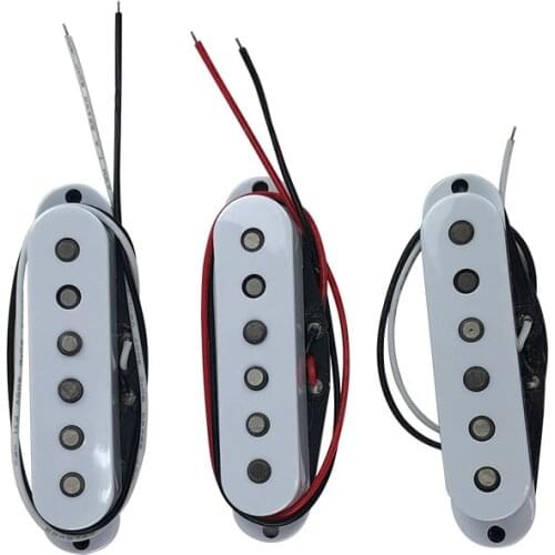 Free Shipping A set Flat pole piece Alnico 5 Start guitar pickups single coil guitar with screws White and Black