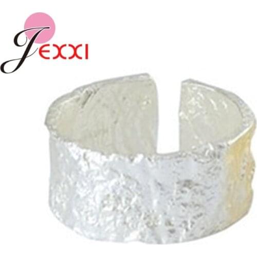 Shinning Korean Trend 925 Sterling Silver Opening Party Rings Stylish Personality Tree Pattern Grain Jewelry Gift