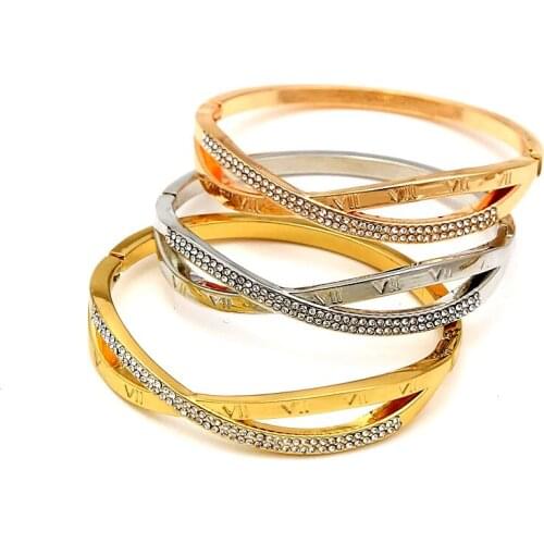 Yulaili Simple Unique Design For Women Party Fashion Bracelet Rose Gold Three Color Bangle Accessories 3PCS Free Shipping