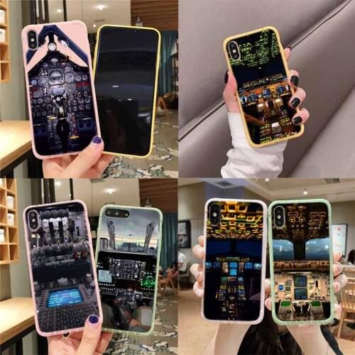 Aircraft Airplane Cockpit Fashionable Trolley Suitcase Texture Phone Case For IPhone 11 Pro Max X XS MAX 8 7 6S Plus