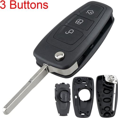 3 Buttons Remote Car Key Fob Case Shell with HU101 Blade Flip Folding Cover Keyless Entry for Ford MONDEO FOCUS S MAX FIESTA