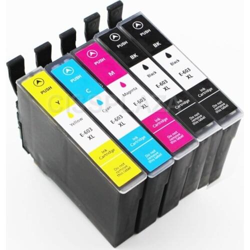 CISSPLAZA 5PCS Europe T603XL 603XL full Ink Cartridge with Chip Compatible for epson WF2810 WF2830 WF2835 WF-2850 XP4100 XP4105