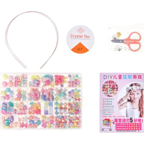 Kid Handmade Beaded Crafts Girl Toy Beaded Accessories Set Girl Woven Bracelet Jewelry Making Educational Toys for Children Gift