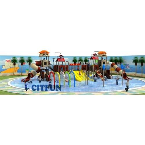 Outdoor water play park water spray park swimming pool water slide for kids OP17-175B