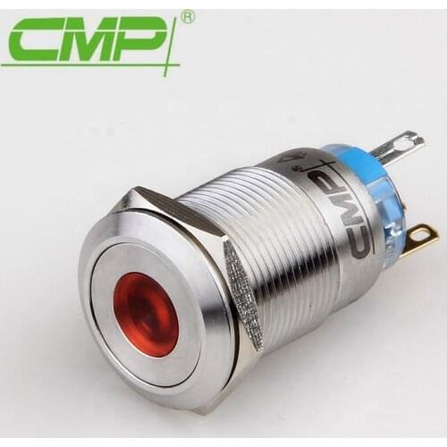 Diameter 19mm Dot Illuminated Marine LED Brass ChromePlate Stainless Lock Switch