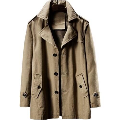 Men Trenchs Fashion Cotton Trench Windbreakers Jacket Man Winter Outwear Plus Size M-8XL Long Cotton Windbreaker Jackets