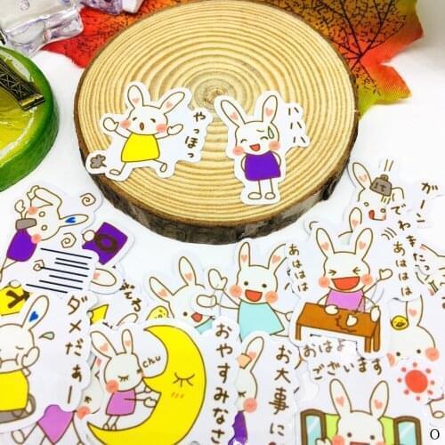 40 PCS Cute action rabbit Sticker Anime Icon Stickers Gifts for Children to Laptop Suitcase Guitar Fridge Bicycle Car toy