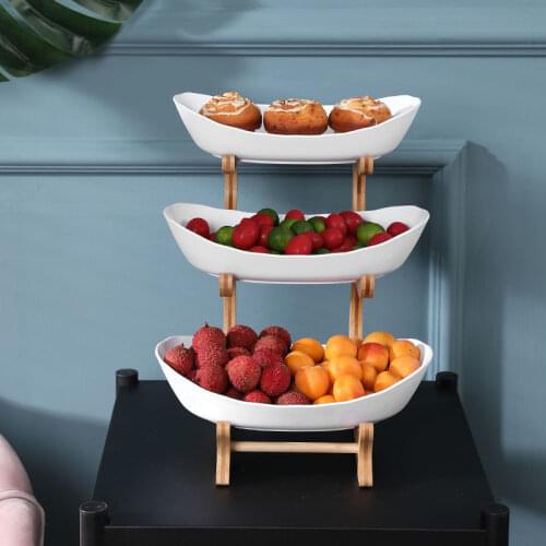 Living Room Home Three-layer Fruit Plate Plastic Snack Plate Creative Modern Dried Fruit Fruit Basket Plastic Dish Candy Dish