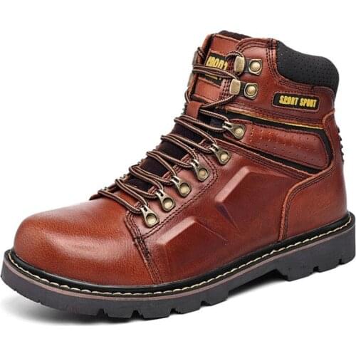 Ein Gedi Four season boots men leather neutral style fashion work shoes lover Martin boots large military boots ankle boots