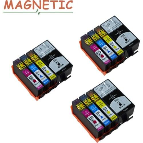 12pcs Magnetic Compatible Ink Cartridge For HP 920 Officejet 6000 6500 6500 Wireless 6500A 7000 7500A printe for hp920 XL 920XL