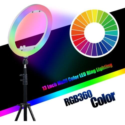 Mcoplus RL-13 Camera Photo Studio Phone Video RGB 240PCS LED selfie Ring Light 3200K-7000K Photography Dimmable Makeup Ring Lamp