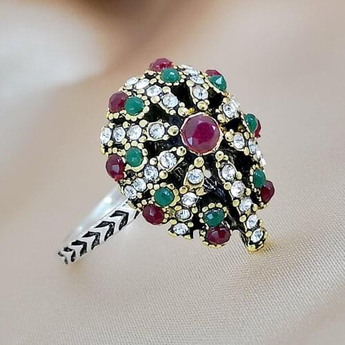 Zircon Ring For Women Accessories Jewelry Party Engagement Bridal Wedding Gift Fashion Ancient silver Color Opal Women Ring