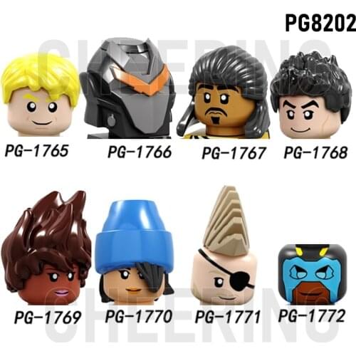 PG8202 Building Blocks Head Action Figures Default Skin No.1 Battlehawk Tracker Omega Mini Bricks For Children Gift Toy
