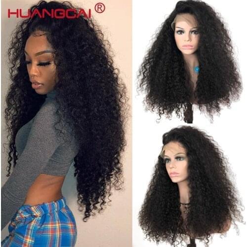 Kinky Curly 13*4 Lace Front Remy Wig Brazilian 150% Density For Women 13*1 Lace Part Human Hair Wigs Pre Plucked With Baby Hair