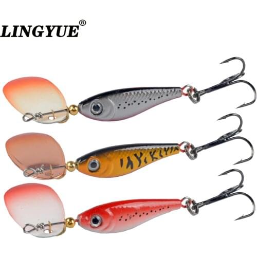 LINGYUE Rotating Metal Spinner Fishing Lures 12g 15g 22g Sequins Iscas Artificial Hard Bait Crap Bass Pike Fishing Tackle