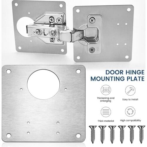 Furniture Hinge Mounting Repair Plate Stainless Steel Cabinet Door Drawer Window Board Furniture Hardware Accessories Mount Tool