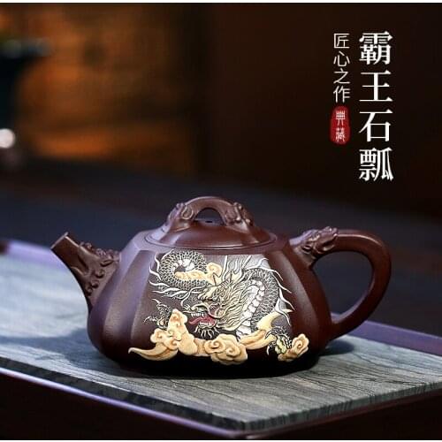 Mengshaju Yixing famous brand pure handmade genuine purple clay pot collection level three masters cooperation