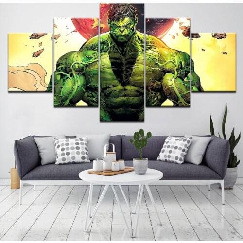 5 panel Modular HD printed canvas painting Hulk poster canvas print modern home decor wall art picture for living room Artwork