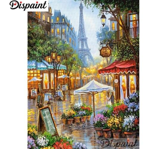 Dispaint Full Square/Round Drill 5D DIY Diamond Painting "Flower street" Embroidery Cross Stitch 3D Home Decor A11268