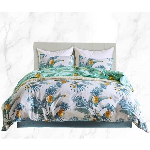 Printed Duvet Cover Sets Plant Quilt Cover Pillowcases Set Modern Soft Duvet Cover Set Twin Queen King Size 3pcs Bedding Set