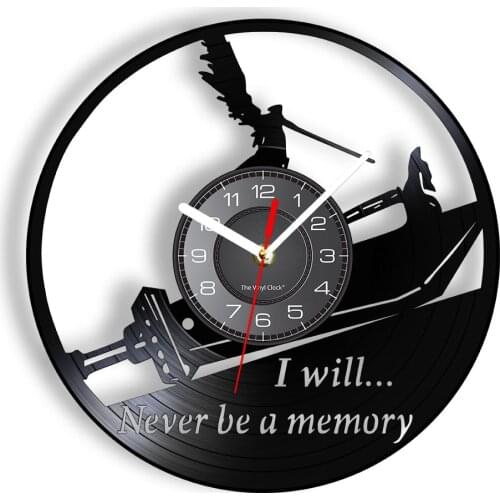 I Will Never Be A Memory Inspirational Quote Vinyl Record Wall Clock Fantasy Role Playing Video Game Themed Clock Wall Watch