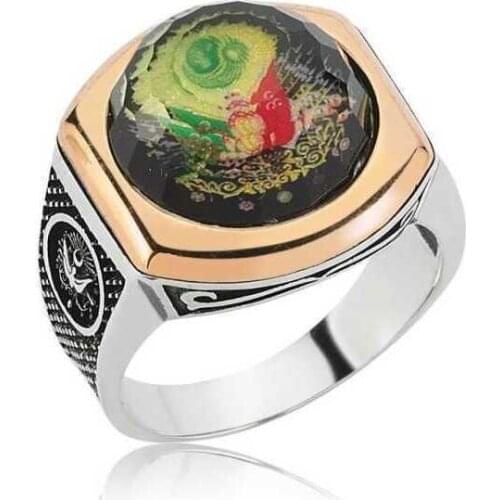 Original silver , Ottoman Emblem Male ,Ring, Good Quality and Affordable Ottoman State Emblem ,Rings Types