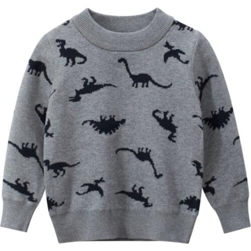 Autumn Winter Todderl Sweater Infant Cartoon Dinosaur Tops Children Warm Outfits Long Sleeve Pullover Infant Baby Sweatshirt