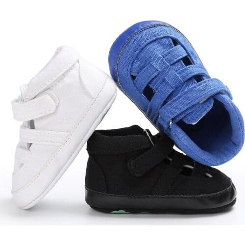 Childrens spring and autumn newborn boy baby first walker canvas baby boyfriend two solid color foot shoes