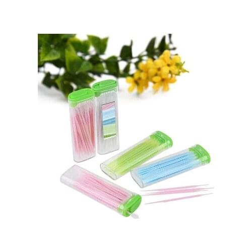 Plastic Toothpicks Brush Hair 30pcs in Mondadientes Mirror Box Korean Portable Eco-friendly No Smell
