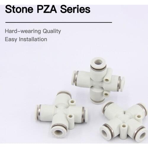 Pneumatic accessories quick connector PU air pipe connector cross four-way connector PZA4 6 8 10 12 quick insertion