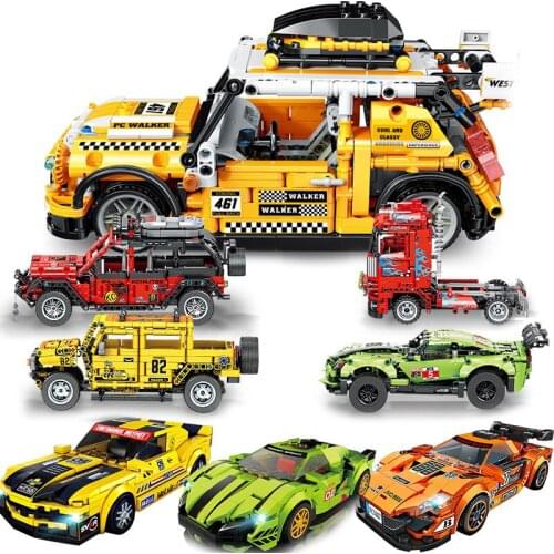 Speed Champions Technique Sports Super Car Kit Race Moc Building Block DIY Model Children Bricks Toy City Great Vehicle Boy Gift