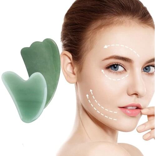 Jade Scraping Tablets Natural Stone Scraper Chinese Guasha Tools Face Neck Body Acupuncture SPA Scraper Therapy Anti Cellulite