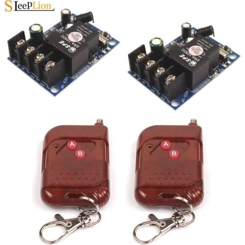 Sleeplion Remote Controlled Switch 12V 24V 36V 48V 30A Relay Switch Receiver Transmitter Remote Control 315/433MHz Learn Code