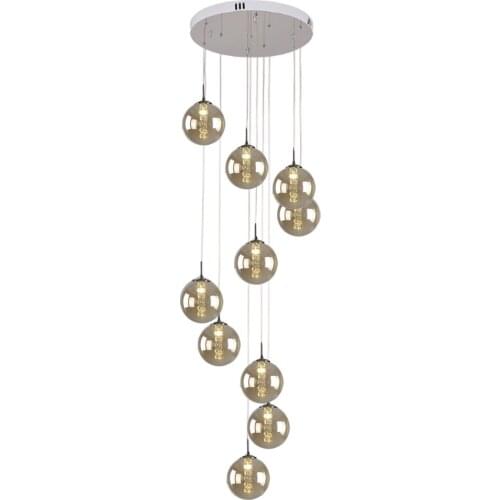 Spiral Hanging Lamp Ladder Lamps for stairwell hanging ball lamps Kitchen Lights Bedroom Lighting Fixtures Glass Pendant Lights