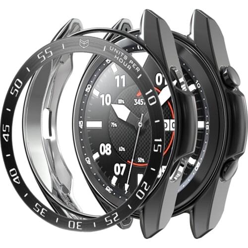 Bezel Ring + case for samsung galaxy watch 3 45mm 41mm case Protector and Bezel loop for galaxy watch 3 cases cover 41mm 45mm