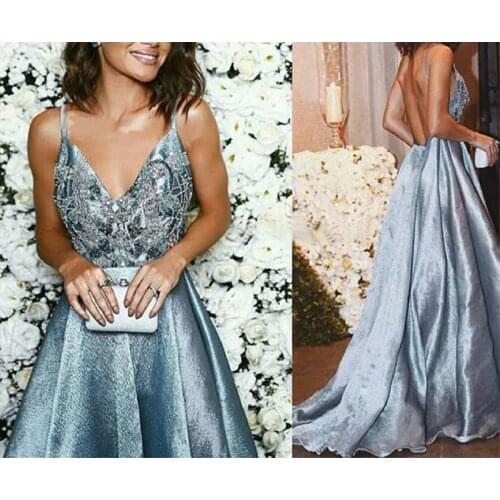 Ladies Dress Sexy Deep V Sling Halter Back Summer New Unique Design Gown Suitable for Formal Partie Vestidos