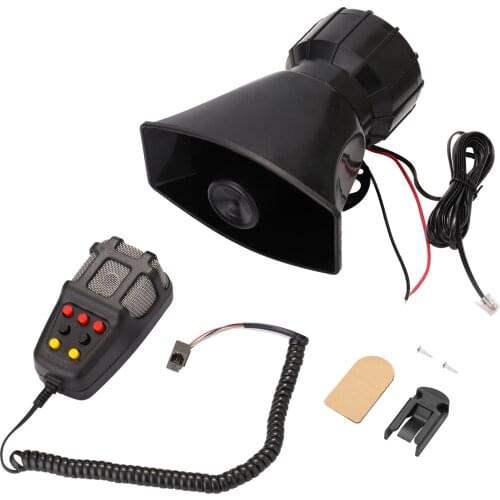 Tone Sound Car Emergency Siren Car Siren Horn Mic PA Speaker System Emergency Amplifier Hooter 12V 80W 200dB Speaker